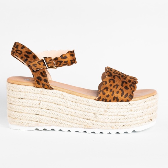 AMS Espadrille Platform Sandals in Leopard - Picture 9 of 9